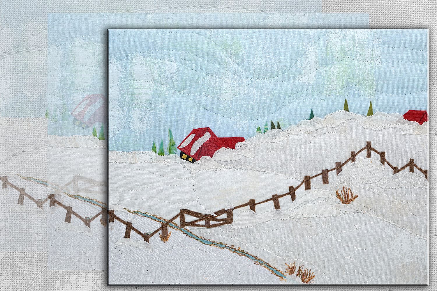 Rote Häuser im Schnee Werkfoto: Rote Häuser im Schnee